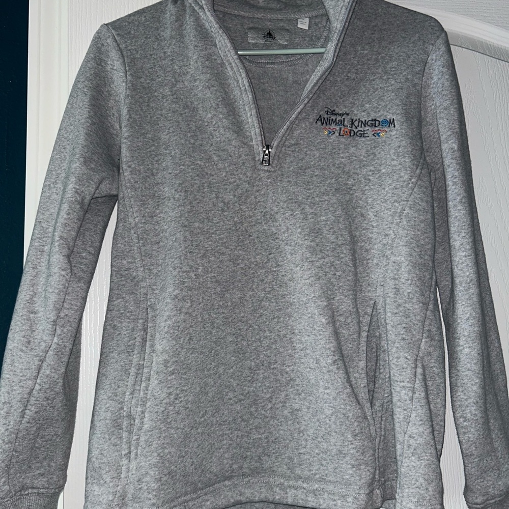 Gray Animal Kingdom Lodge Women's quarter zip Sweatshirt